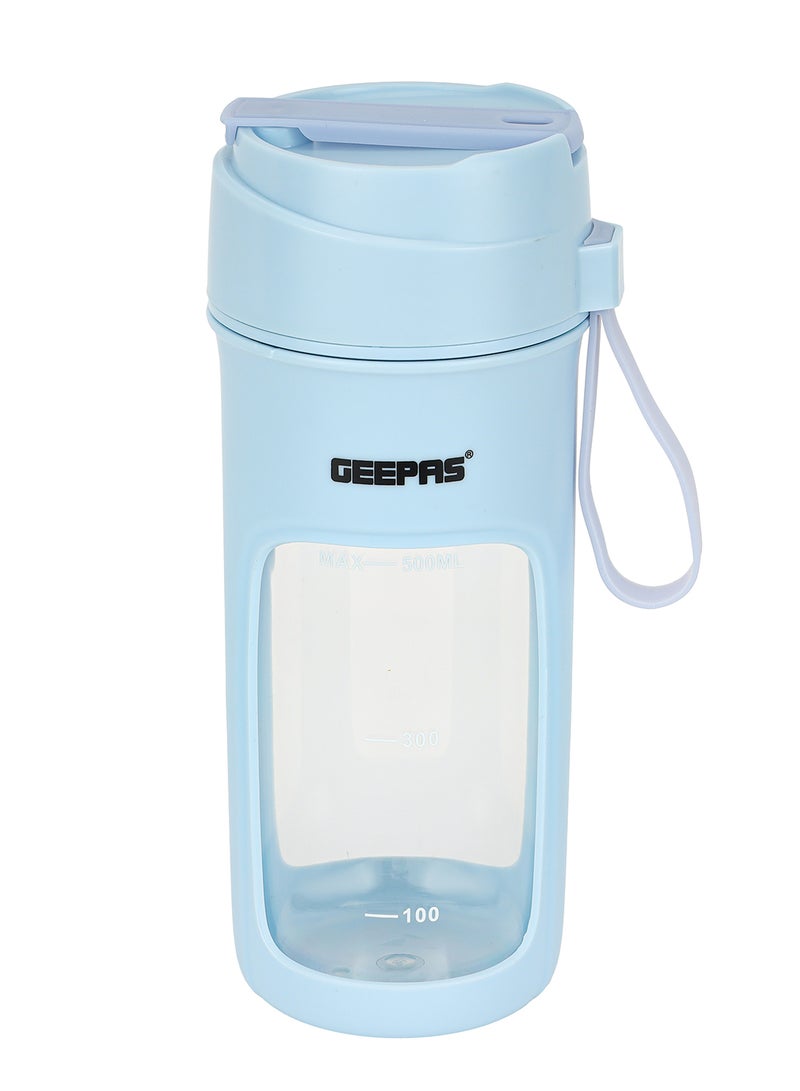 GEEPAS Rechargeable and Portable Juicer- Powerful Copper Motor with Safety Lock Function| Perfect for Juices, Smoothies, Milkshakes| Three Dimensional Blades| 2 Years Warranty 500 ml 50 W GSB44073N Blue - Image 2