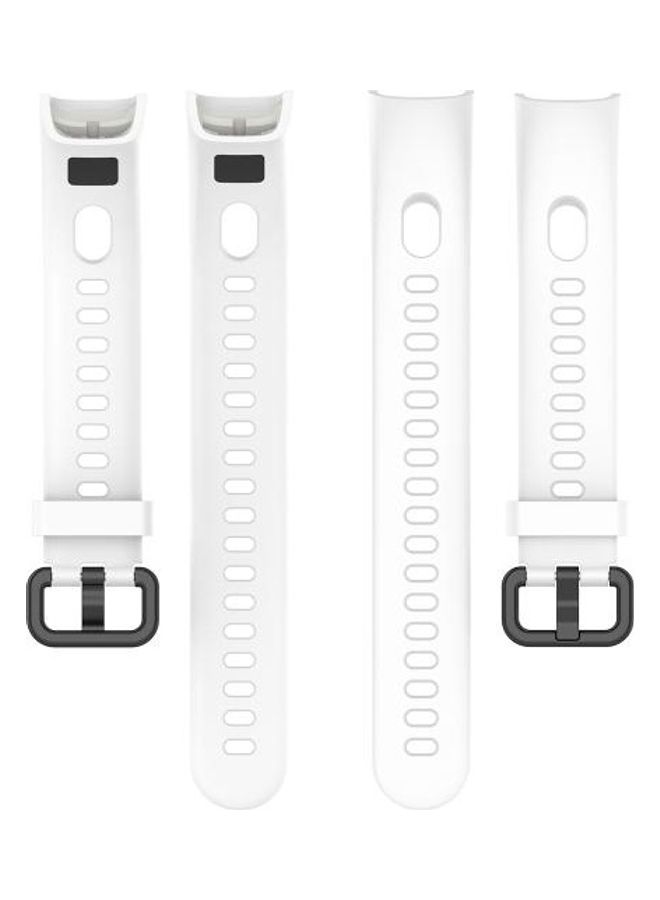 NIBEMINENT Metal Buckle Silicone Strap For Huawei Honor Band 5i and 4 White - Image 5