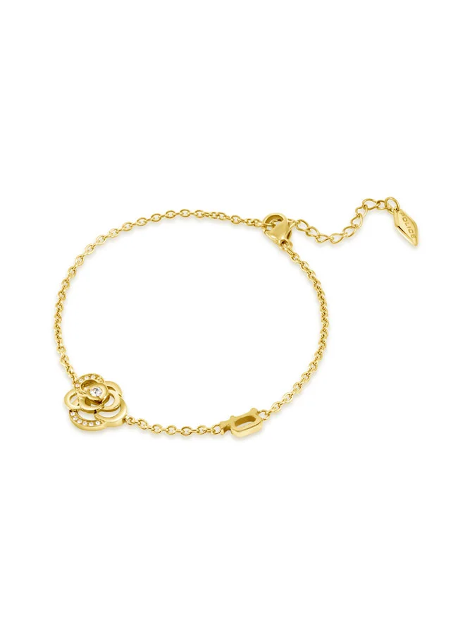 بوليس Stonerose Gold Floral Crystals Bracelet for Women