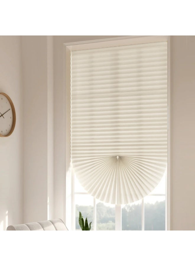 Namalu Cordless Blackout Pleated Window Shade White, Easy to Install for Bedroom, Bathroom, Living Room, Kitchen - Image 1
