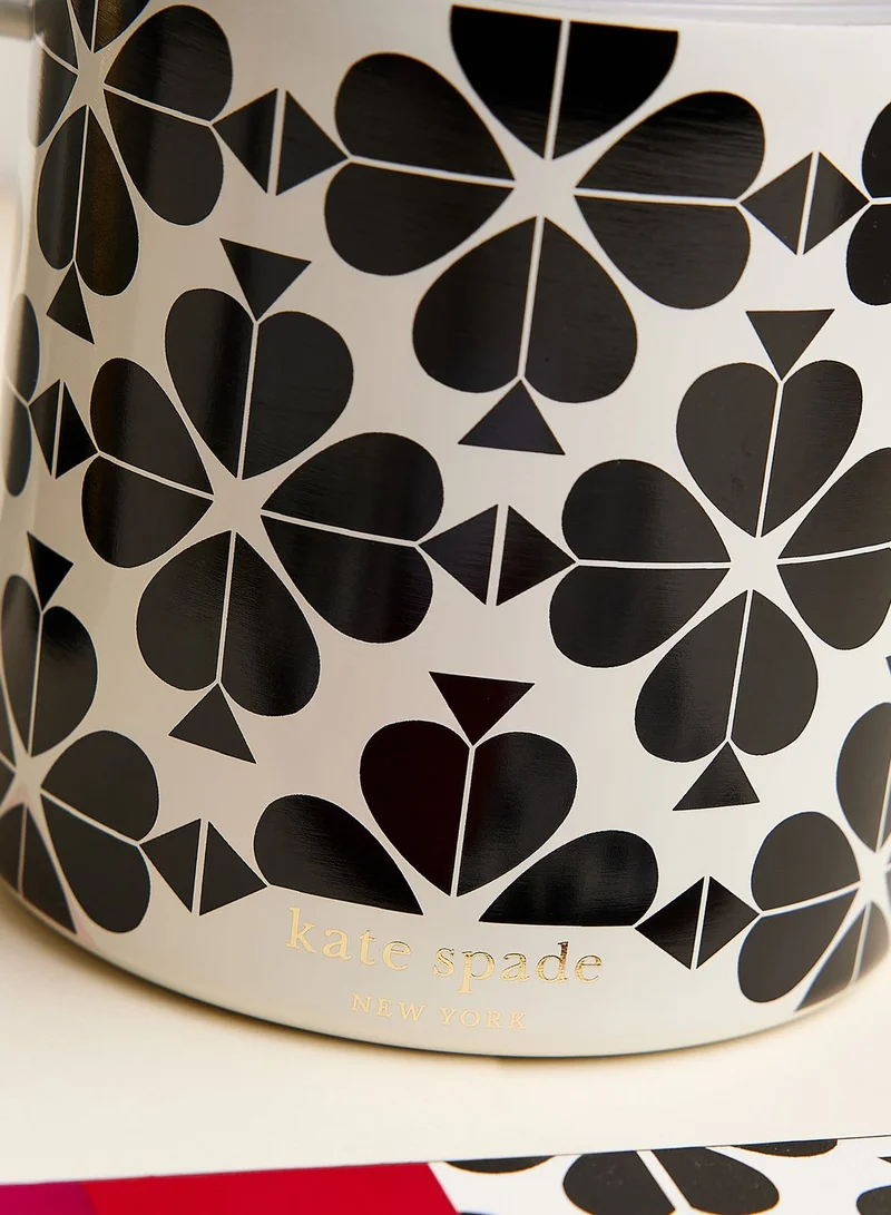 Kate Spade Stainless Steel Coffee Mug, Black Spade Flower