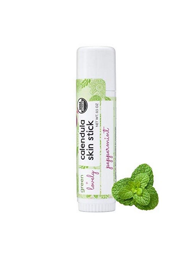 Green + Lovely Calendula Skin Stick Organic Lotion Sticks Moisturizing Balm Ointment Salve Multipurpose Hand Cream Body Bar 0.5 Oz Minty Peppermint (1 Tube) - Image 1