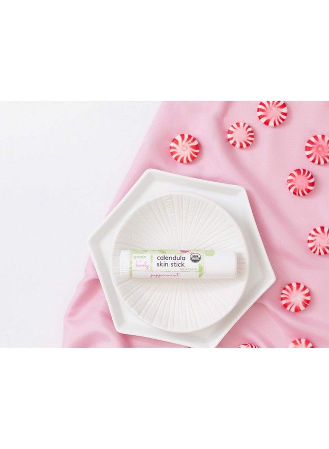 Green + Lovely Calendula Skin Stick Organic Lotion Sticks Moisturizing Balm Ointment Salve Multipurpose Hand Cream Body Bar 0.5 Oz Minty Peppermint (1 Tube) - Image 5