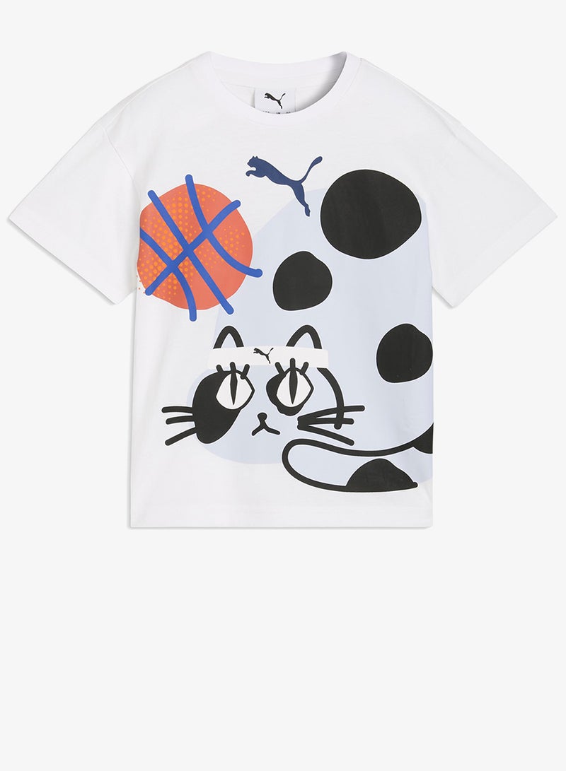 بوما تيشيرت برسومات قطط مريحة للأطفال - Image 4