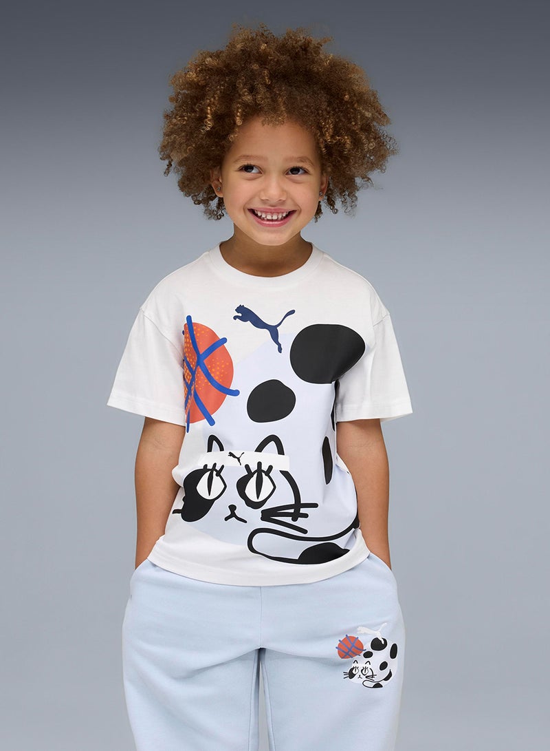 بوما تيشيرت برسومات قطط مريحة للأطفال - Image 1