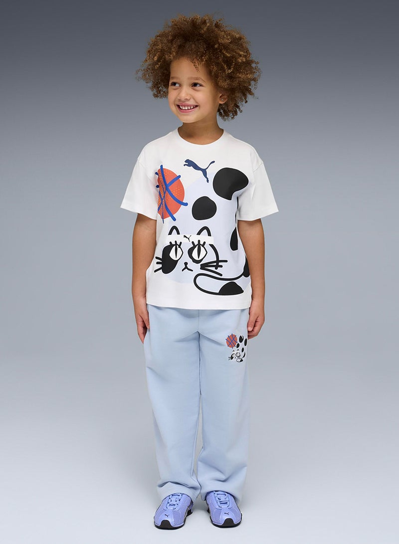 بوما تيشيرت برسومات قطط مريحة للأطفال - Image 3