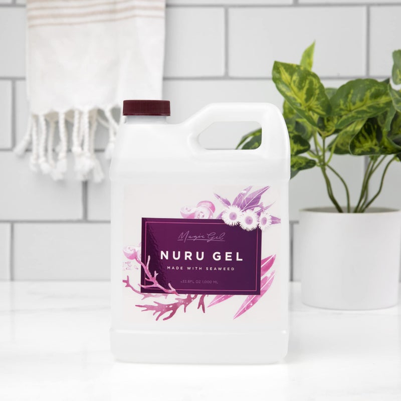 Magic Gel Nuru Massage Therapy Gel 33.8 fl oz – Clear, Fragrance-Free, No Added Flavors – Ultra-Slippery, Stain-Free Massage Gel with Seaweed Extract for Full-Body Glide & Hydrated Skin – Made in USA - Image 4