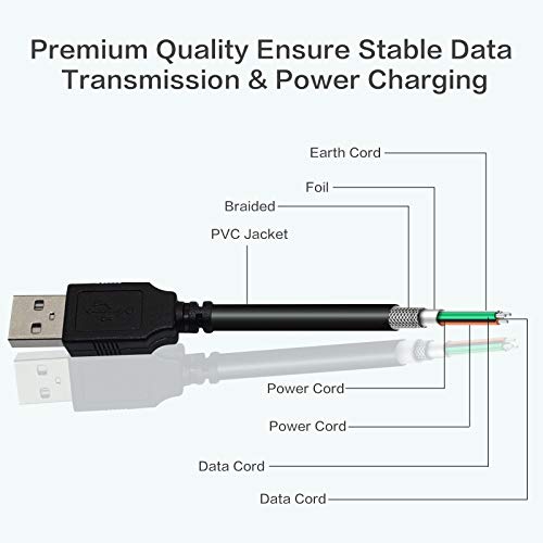 Inovat Haiker Inovat Right Angle Printer Cable USB2.0 A Male Plug to Right Angle USB B Male A/B M/M Printer Scanner Cable 12 Inch(30CM) - Image 2