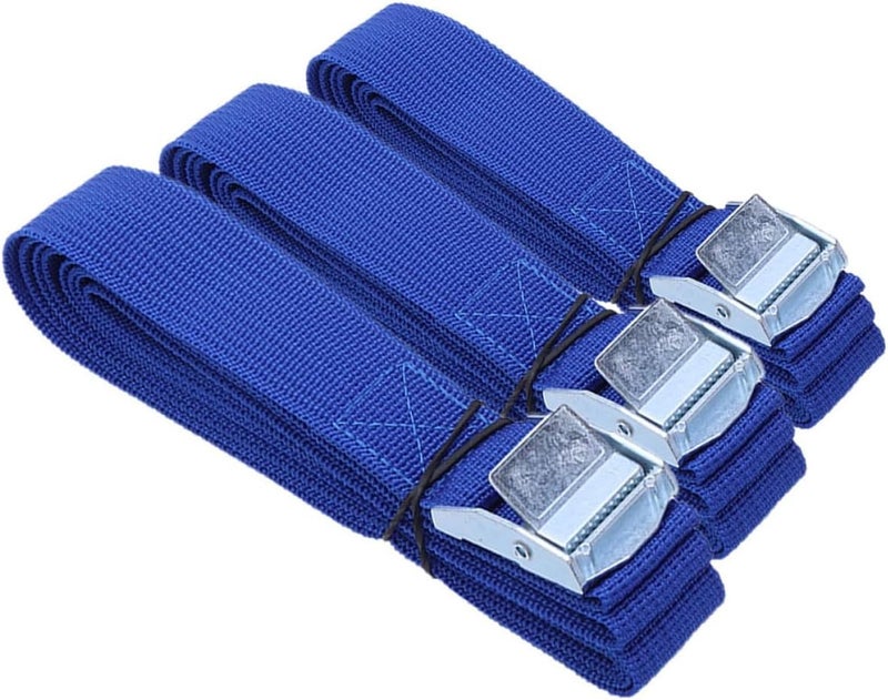 Totority 3pcs Nylon Cam Buckle Tie Down Straps 250cm X 2.5cm Adjustable Heavy Duty Securing Straps for Car Roof Rack Motorcycle Luggage Cargo Transport - Image 1
