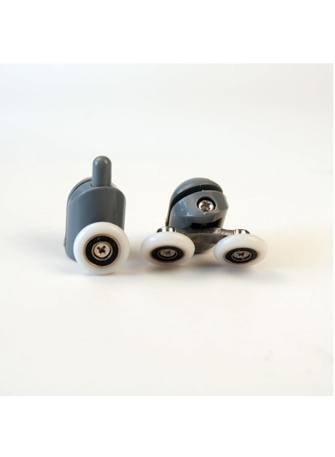 8 Pcs Shower Door Rollers Replacement, 25 Mm Twin Shower Door Rollers Wheels Diameter Aluminum Alloy Top and Bottom Shower Glass Door Pulley Replacement with Anti-Collision Pad - Image 5