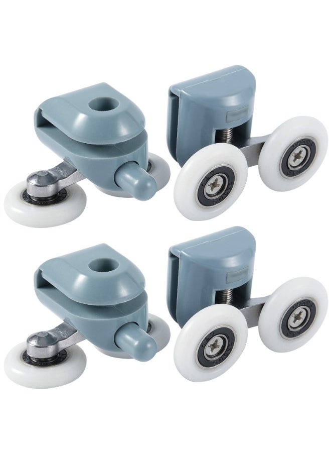 8 Pcs Shower Door Rollers Replacement, 25 Mm Twin Shower Door Rollers Wheels Diameter Aluminum Alloy Top and Bottom Shower Glass Door Pulley Replacement with Anti-Collision Pad - Image 4