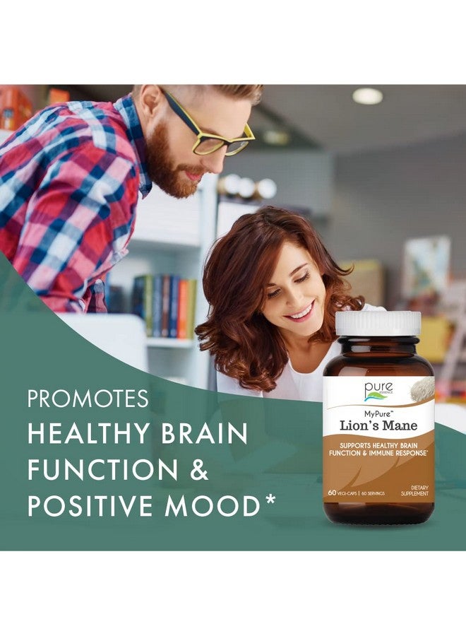 PURE ESSENCE LABS Mypure Lions Mane Organic Mushroom Supplement 100% Real Mushroom Extract For Immune Support Combat Stress Build Energy Best Immune Booster For Men And Women (60 Capsules) - Image 3