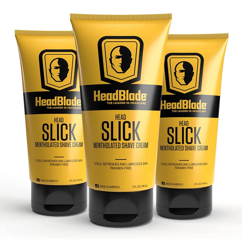HeadBlade HeadSlick Mens Head  Skull Shaving Cream  No more Nick Cuts or Razor Burns  5 oz 3 Pack