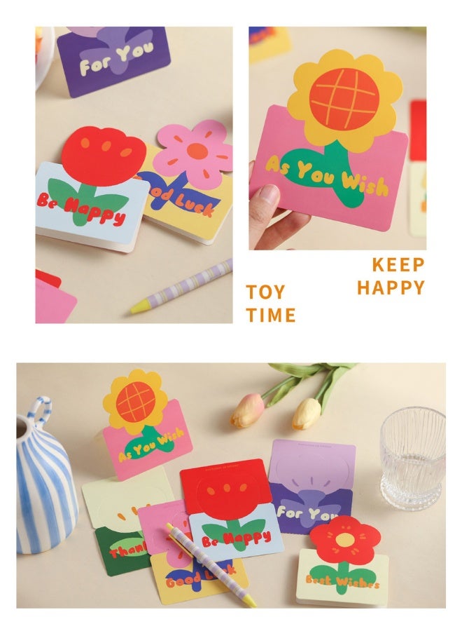 12 حزمة ثلاثية الأبعاد من بطاقات تمنيات الزهور المتحركة المبدعة، بطاقات الشكر بخط اليد، بطاقات التهنئة، بطاقات العطلة، ليوم المعلم - Image 3