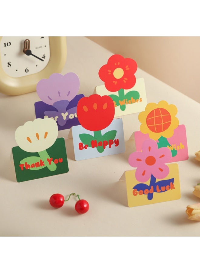 12 حزمة ثلاثية الأبعاد من بطاقات تمنيات الزهور المتحركة المبدعة، بطاقات الشكر بخط اليد، بطاقات التهنئة، بطاقات العطلة، ليوم المعلم - Image 1