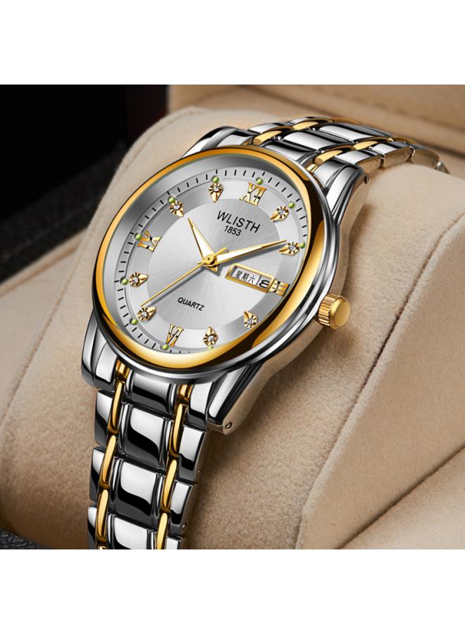 Watches On Behalf Of Men's Watches Waterproof Men's Watches Steel Band Watches Double Calendar Quartz Watches Fashion Watches 