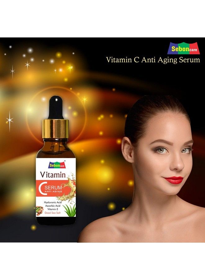 SebonCare Vitamin C Serum For Face Enrich With Hyaluronic Acid Vitamin E Tamarind Extract Aloevera Extract Dead Sea Salt For Brightening Anti Ageing Wrinkle Control 10Ml - Image 3