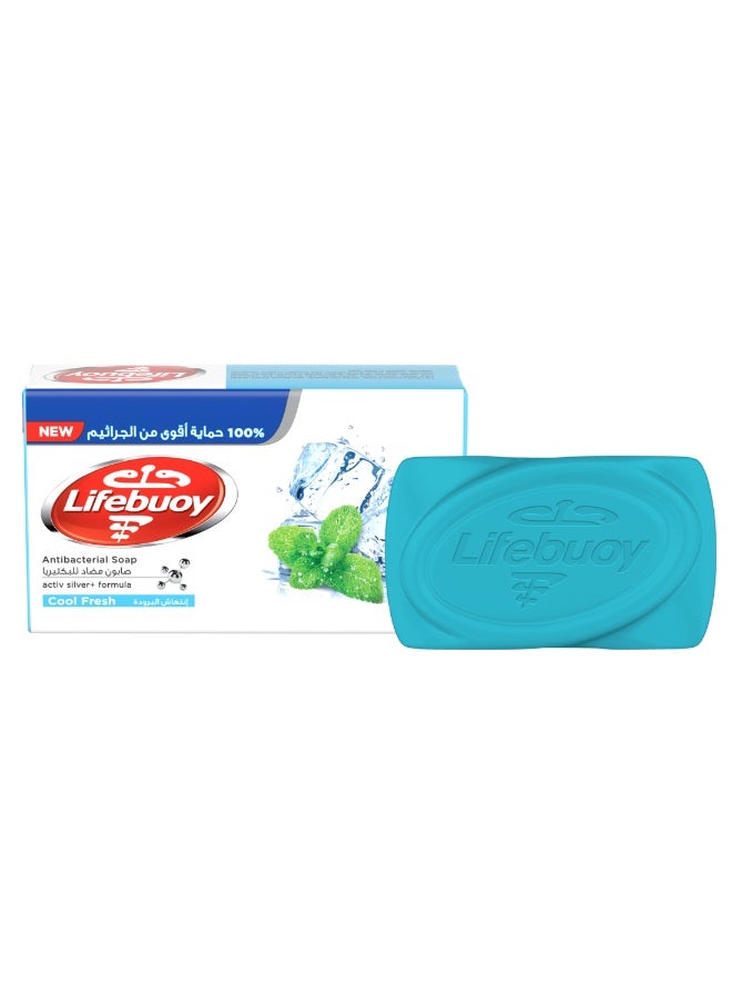 لايفبوي Lifebuoy Cool Fresh Antibacterial soap Made with Activ Silver Formula White 115grams - Image 2