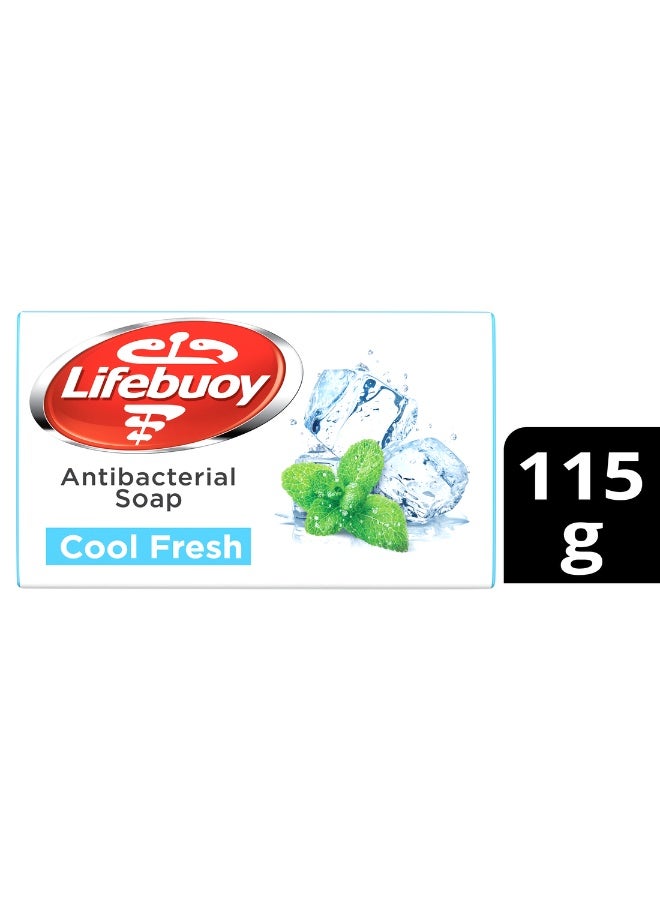 لايفبوي Lifebuoy Cool Fresh Antibacterial soap Made with Activ Silver Formula White 115grams - Image 4