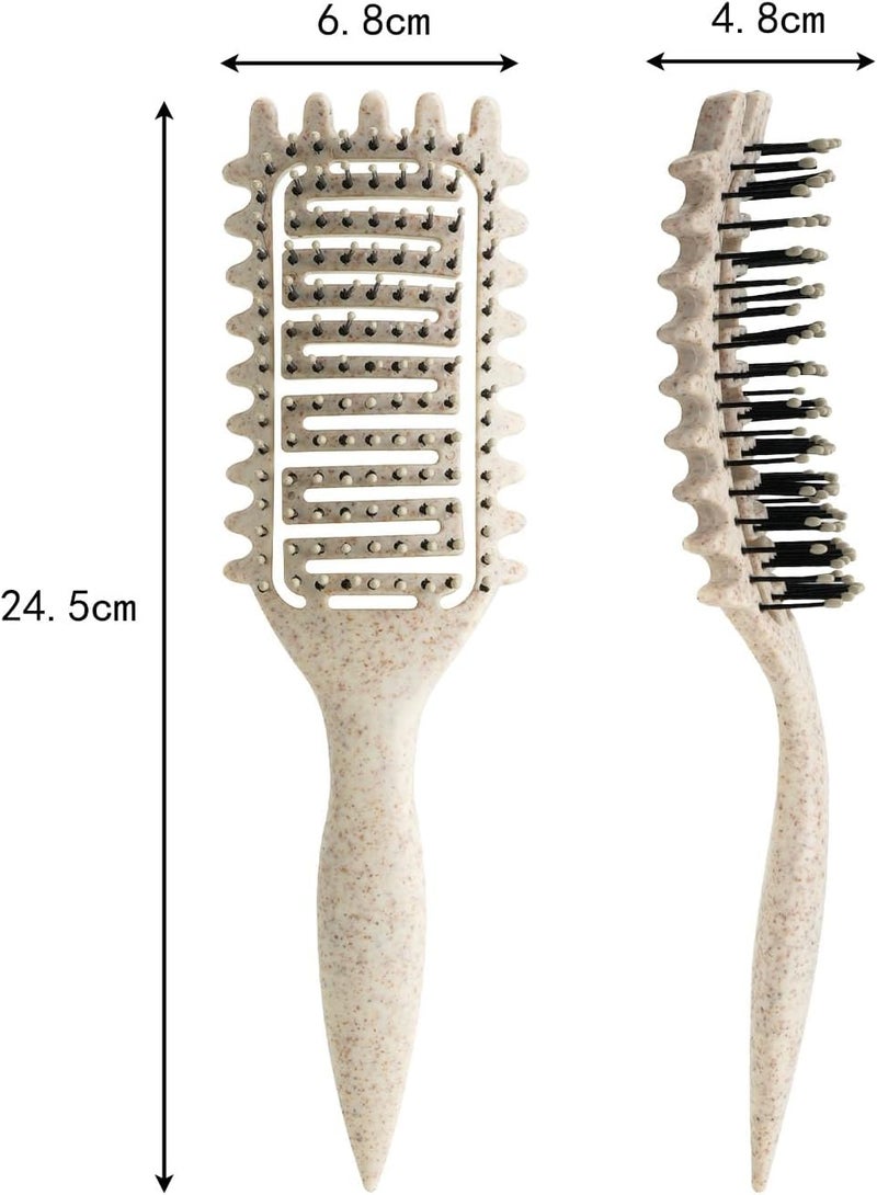 Yingbtr Curl Defining Brush for Curly Hair, Vented Detangling Hair Brush for Wet and Dry Styling, Curved Brush for Shaping and Smoothing Curl Clumps, Lightweight Hair Brush (Pink Black) - Image 3