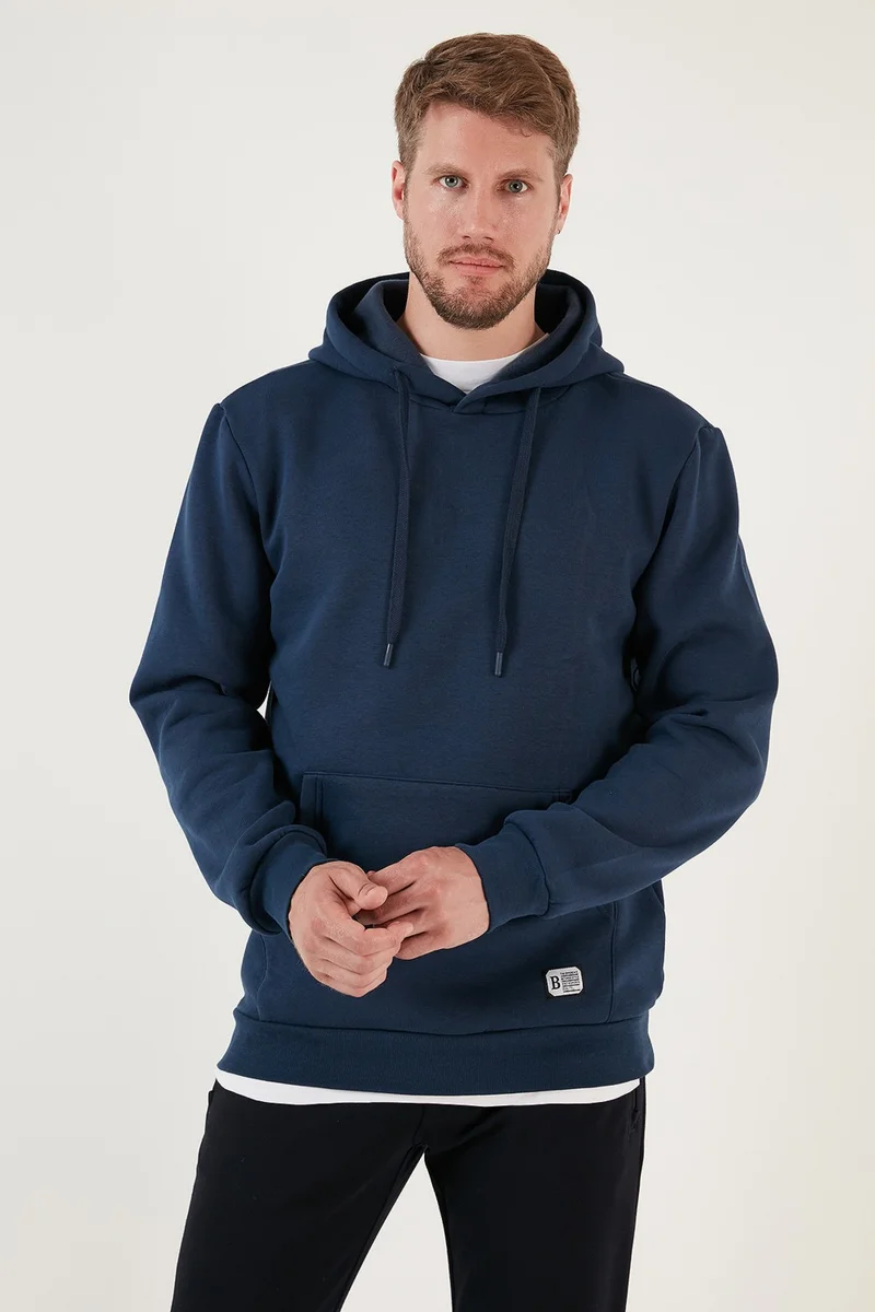 Buratti Slim Fit Hooded Kangaroo Pocket Furry Soft Fleece Sweat Men's SWEAT 5905281