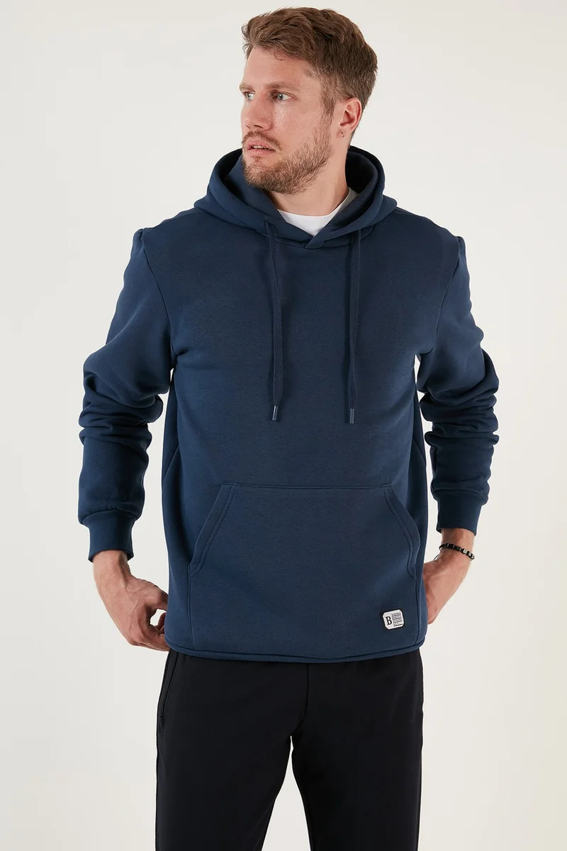 Buratti Slim Fit Hooded Kangaroo Pocket Furry Soft Fleece Sweat Men's SWEAT 5905281