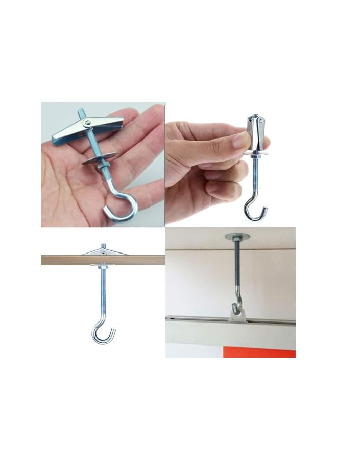 promass 8 Pcs Ceiling Hooks, Ceiling Hooks for Hanging Plants, Plant Hooks Toggle Hooks with Screws and Toggle Wings for Ceiling Installation Wall Fixing - Image 5