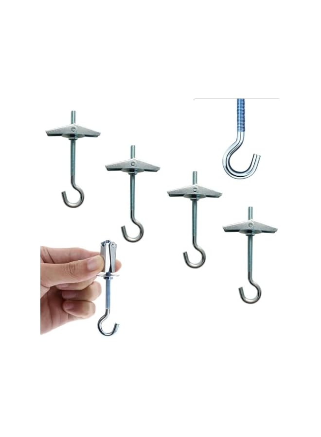 promass 8 Pcs Ceiling Hooks, Ceiling Hooks for Hanging Plants, Plant Hooks Toggle Hooks with Screws and Toggle Wings for Ceiling Installation Wall Fixing - Image 4