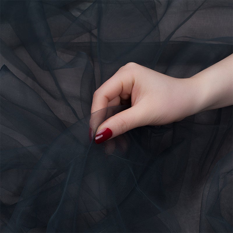 Trendy Solid Color Lace Tulle Photography Background Prop Ink Gray 1*1.5 m 