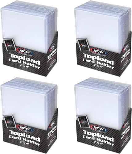 BCW حامل بطاقات BCW 3x4 - قياسي - 100 قطعة | حماية بطاقات التداول من PVC الصلب لبطاقات البيسبول، بطاقات كرة القدم، وبطاقات التداول مثل بوكيمون وMTG | يحمل بطاقات حتى 20 نقطة - Image 1