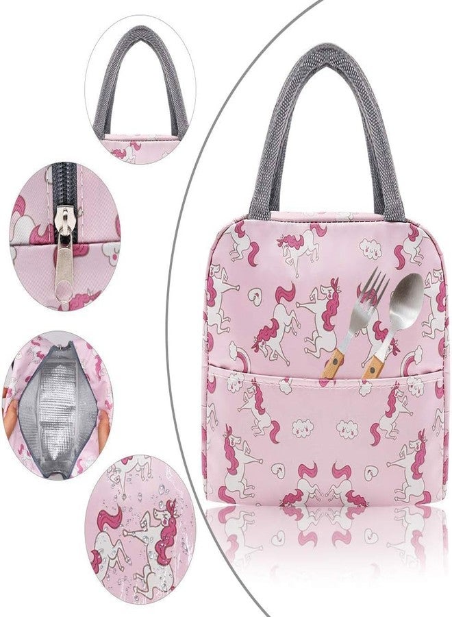 BAOER Lunch Bags Small for Women Work, Student Kids to School, Picnic Organizer Portable and Reusable (Pink Unicorn),5 Litre - Image 5