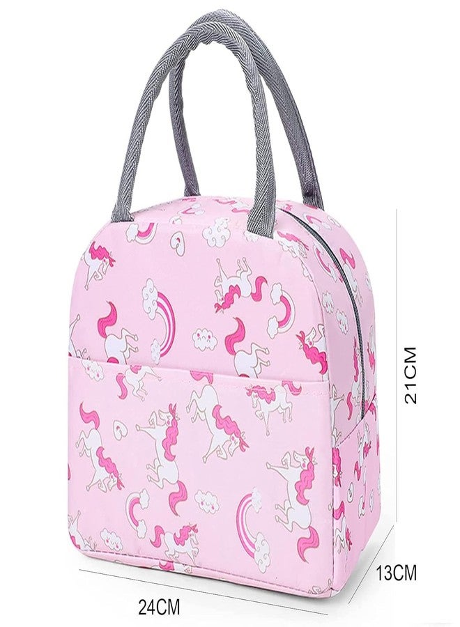 BAOER Lunch Bags Small for Women Work, Student Kids to School, Picnic Organizer Portable and Reusable (Pink Unicorn),5 Litre - Image 2