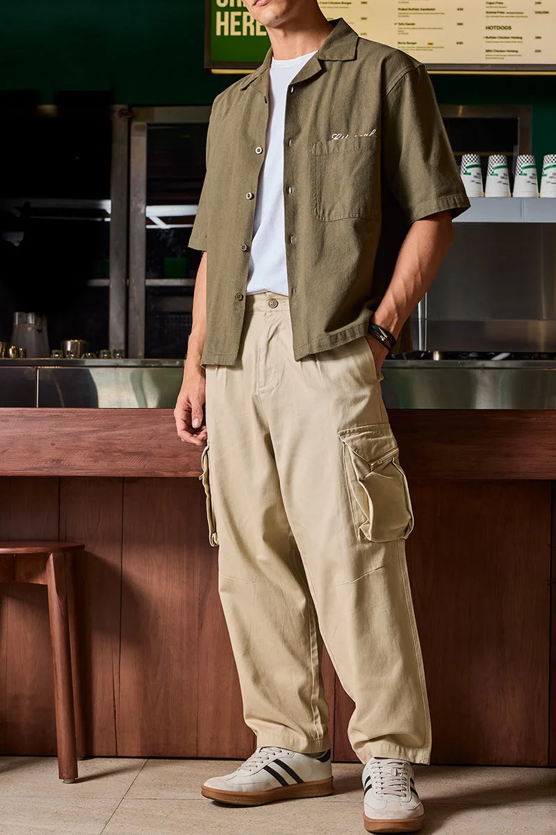 SNITCH بنطلون كارغو تويل بقصة مستقيمة