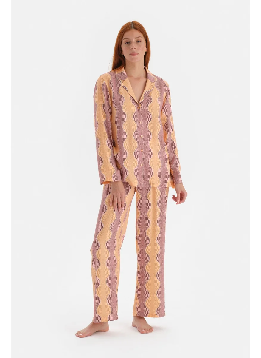 داجي Yellow Glitter Satin Shirt