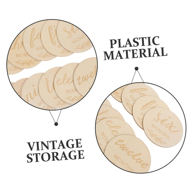 12 Pcs Wooden Photo Cards Monthly Milestone Markers For Newborn Baby Growth Photography - Image 5