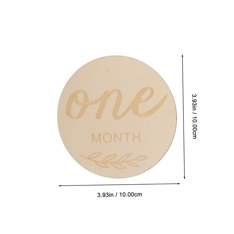12 Pcs Wooden Photo Cards Monthly Milestone Markers For Newborn Baby Growth Photography - Image 2