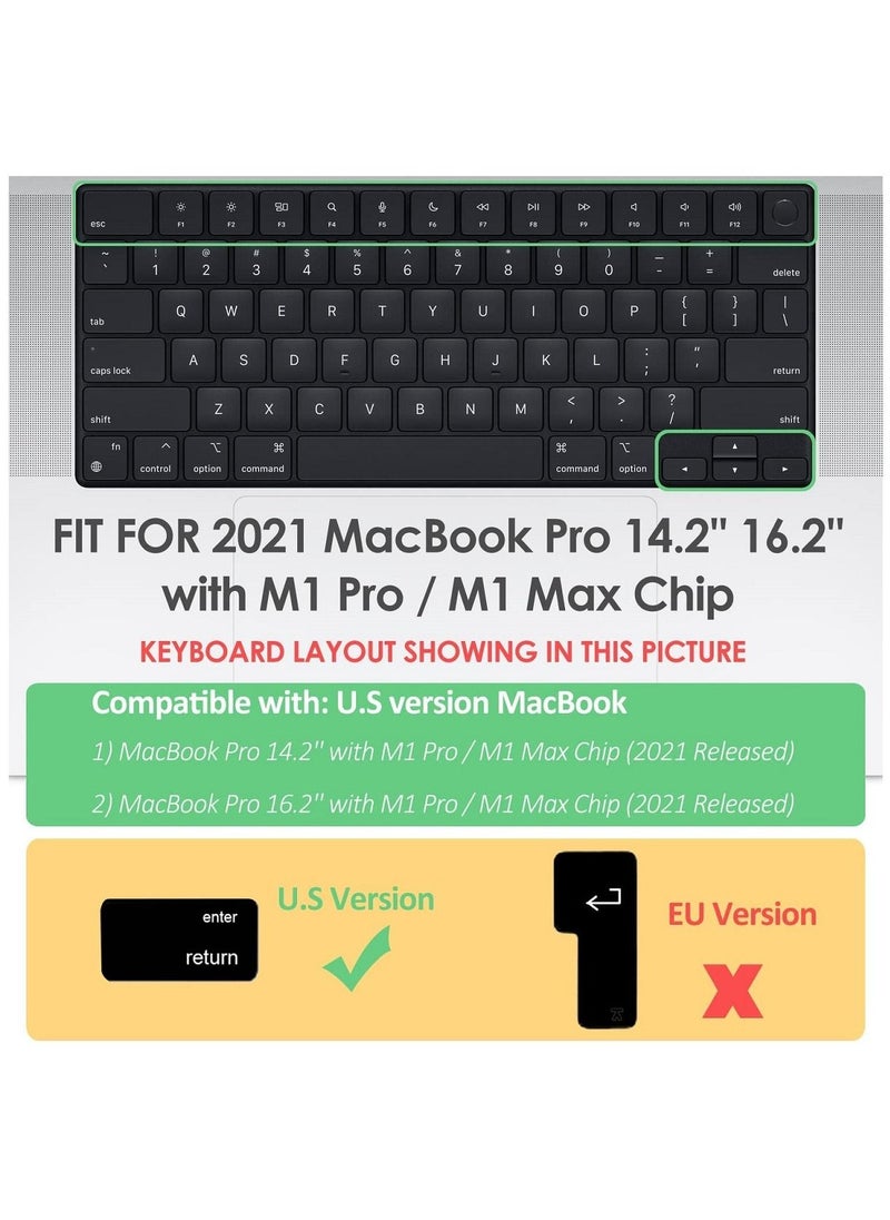 AMM US Layout Arabic English Keypad Cover For MacBook Pro 14 inch 2022/2021 M1 Pro/ M1 Max A2442 and MacBook Pro 16 inch 2021 M1 Pro/ M1 Max A2485 Black  - Image 2