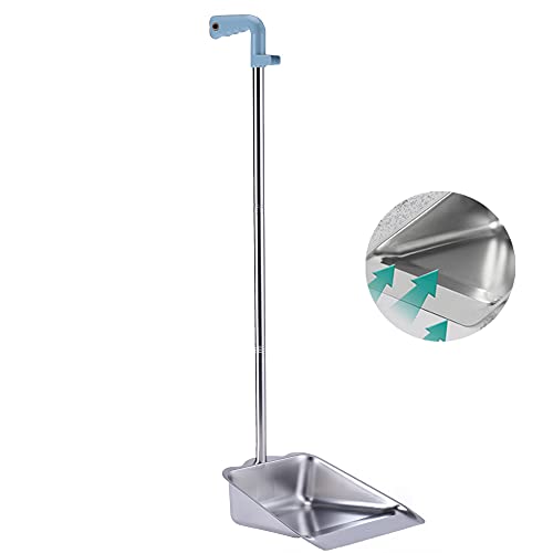 YONILL Dust Pans with Long Handle - Metal Upright Dustpan Heavy Duty, 35" Long Handled Stand Up Dustpans for Lobby, Garage, Home and Yard (Dustpan only) - Image 1