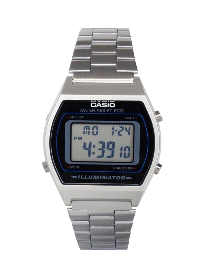 CASIO Men Vintage Series Stainless Steel Digital Watch B640WD-1AVDF - 39 mm - Silver - Image 1
