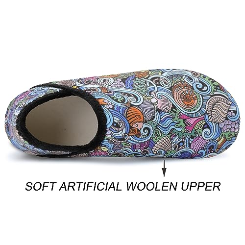Scurtain Unisex Adults Rubber Sole Slippers Travel Slippers For Women Colorful/Boho Size 7.5-8 W - Image 5