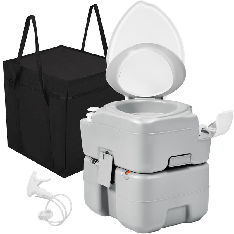 YITAHOME Portable Toilet Camping Porta Potty with Diagonal Enlargerd Bowl, Hand Sprayer, 5.28 Gal Leak-Proof Outdoor Toilet with Level Indicator, Carry Bag for Adults, RV Travel, Boat and Trips - Image 1