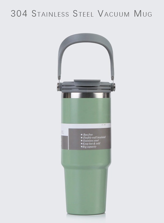 Multifunctional 30oz Car Mug Thermos 304 Stainless Steel Vacuum Ice and Hot Drinks Insulated Tumbler Handle Mug Wide Mouth Ice Bar Mug