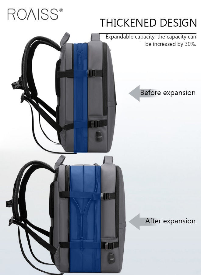 roaiss Large Travel Backpack Carry On Backpack Expandable Airline Airplane Approved Weekender Backpack Hiking Backpack Laptop Backpack with USB Charging Port Waterproof Backpack - Image 5