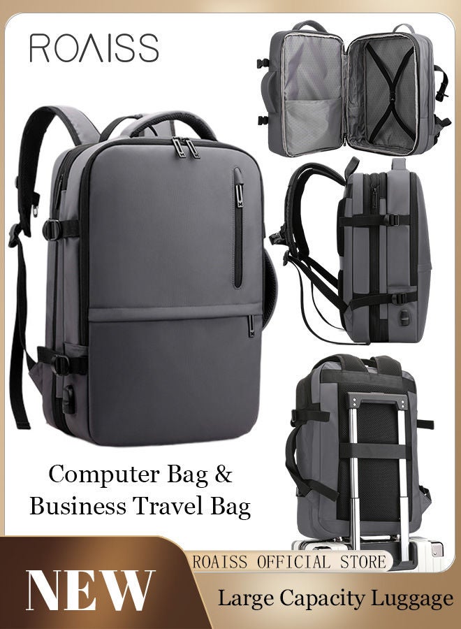 roaiss Large Travel Backpack Carry On Backpack Expandable Airline Airplane Approved Weekender Backpack Hiking Backpack Laptop Backpack with USB Charging Port Waterproof Backpack - Image 1