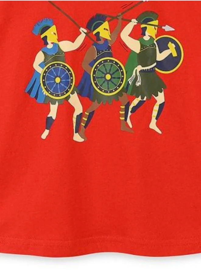 يونيكي Red Printed Short Sleeve Crew Neck T-Shirt