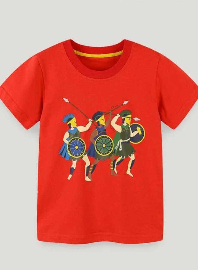 يونيكي Red Printed Short Sleeve Crew Neck T-Shirt