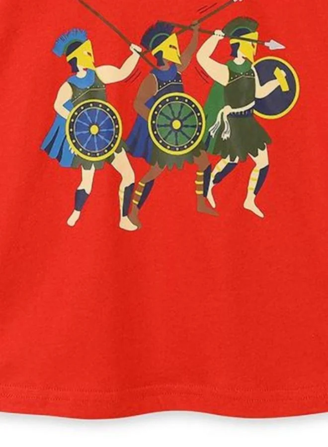 يونيكي Red Printed Short Sleeve Crew Neck T-Shirt