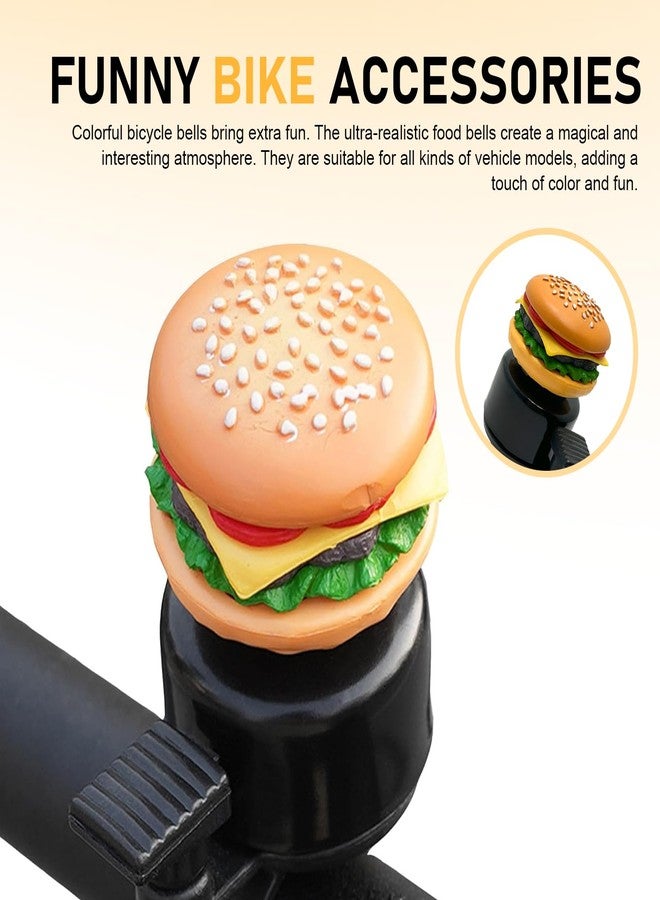 Qurbuns Bike Bell, Cute Hamburger Shaped Aluminum Alloy Bicycle Bell with Loud Crisp Clear Sound, Funny Decorative Cycling Accessory, Universal for Balance, Scooters, Bikes (Yellow) - Image 5
