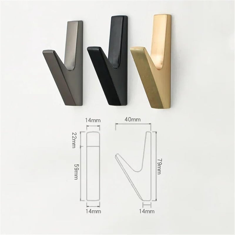 خطافات حائط معدنية باللون الأسود غير اللامع لمناشف الحمام والمعاطف والقبعات والحقائب وديكور المنزل - Image 3