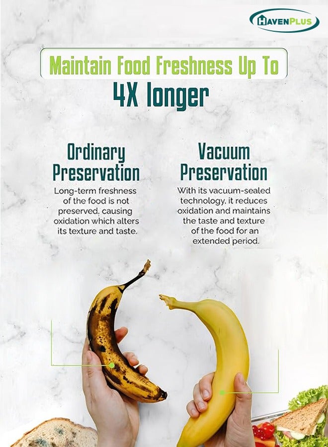 HavenPlus Food Vacuum Glass Container Set with Automatic and Manual Pump, Built-in Date Indicator, 3 pcs Glass Food Containers, Round Airtight Storage, 635ml, 930ml, 1400ml - Image 5